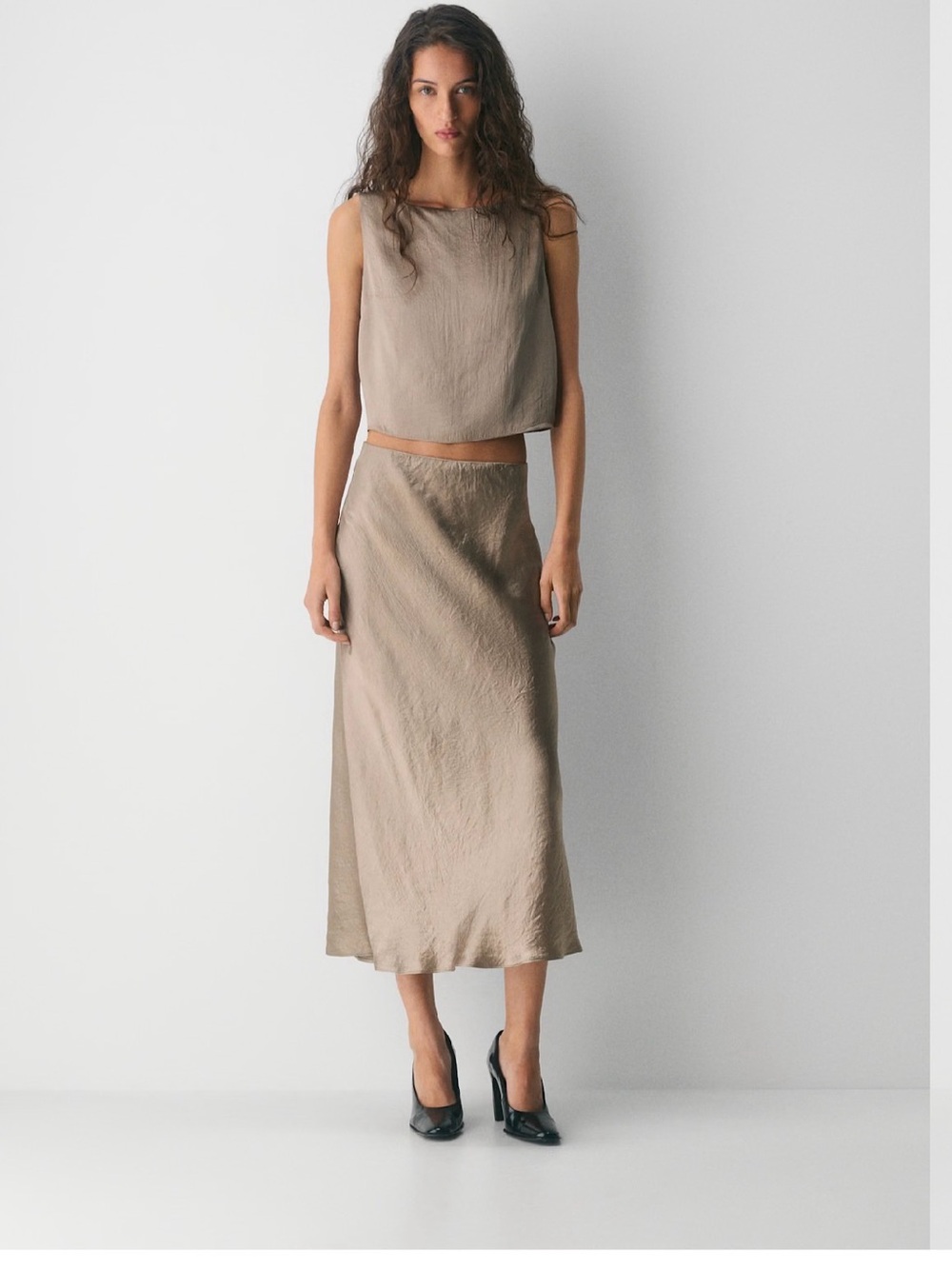 Aritzia Slip Satin Maxi Skirt